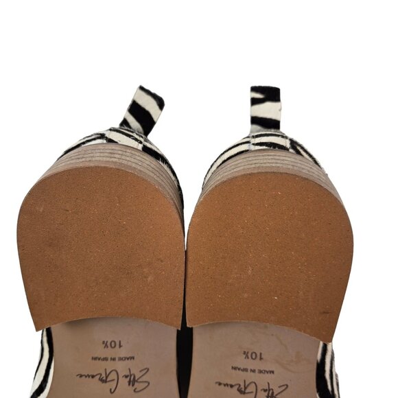 NWOT/NWOB Etta Grove Calf Hair Zebra Print Loafer Shoes Size 10.5 - Picture 8 of 9